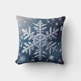 Cojín Decorativo Copos de nieve / Noche de invierno