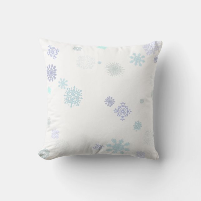 Cojín Decorativo Copos de nieve pálidos (Anverso)