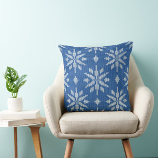 Cojín Decorativo Copos de Nieve Tejidos