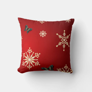 Cojín Decorativo Copos de nieve y mariposas Pillow