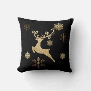 Cojín Decorativo Copos De Nieve Y Renos