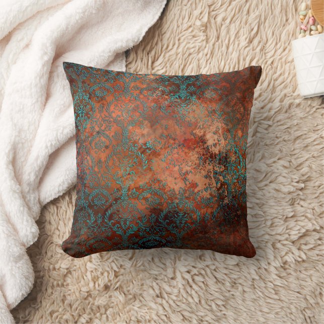 Cojín Decorativo Copper Patina Rustask Damask (Manta)