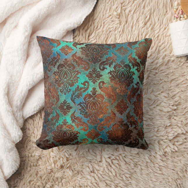 Cojín Decorativo Copper Patina Rustask Damask (Manta)