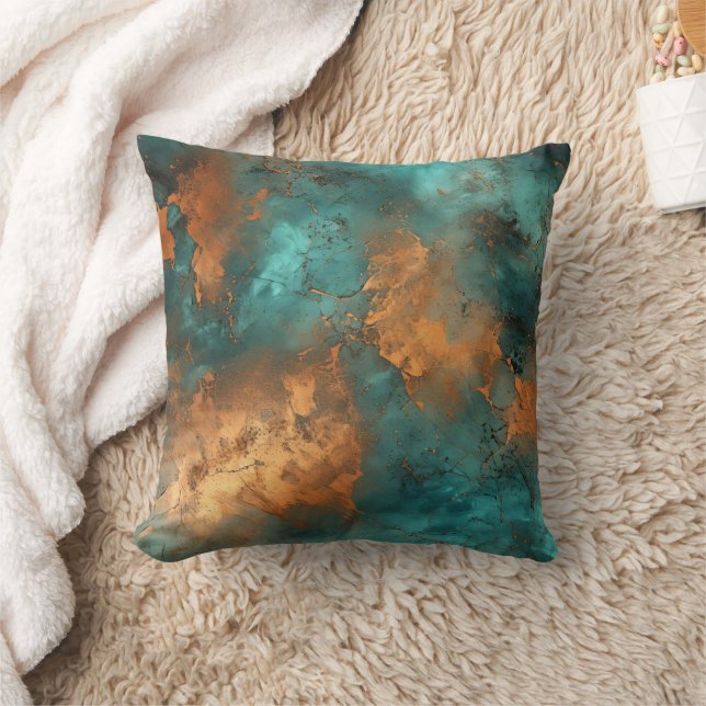 Cojín Decorativo Copper Patina Rustic Metallic (Manta)