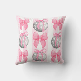 Cojín Decorativo Coqueta femenina elegante con rayas rosadas
