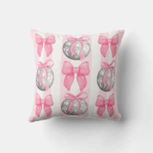 Cojín Decorativo Coqueta femenina elegante con rayas rosadas