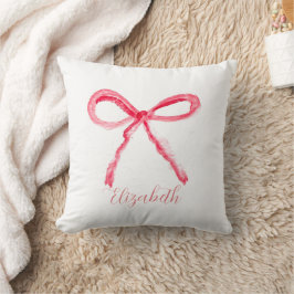Cojín Decorativo Coqueta Preppy Lazo Rosa Niña Kids
