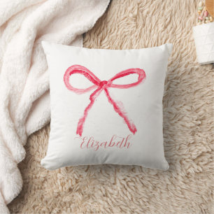 Cojín Decorativo Coqueta Preppy Lazo Rosa Niña Kids