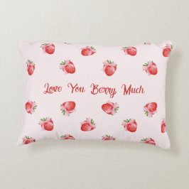 Cojín Decorativo Coqueta rosa pastel fresa personalizada