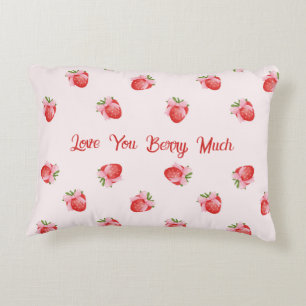 Cojín Decorativo Coqueta rosa pastel fresa personalizada
