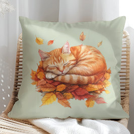 Cojín Decorativo Coqueto Ginger Sleeping Ginger Sage Green Pillow