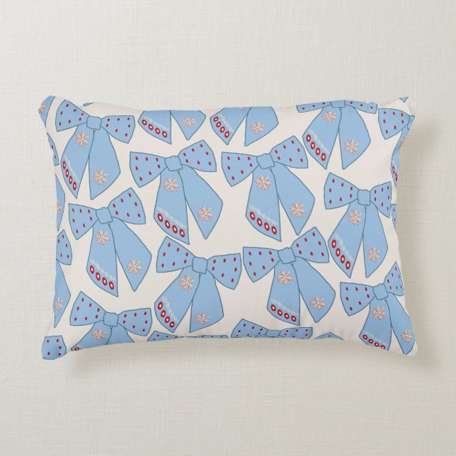 Cojín Decorativo Coquette Blue Bows (Anverso)