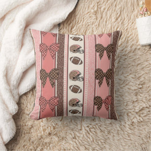 Cojín Decorativo Coquette Fútbol Lazos Patrón Leopardo (2)