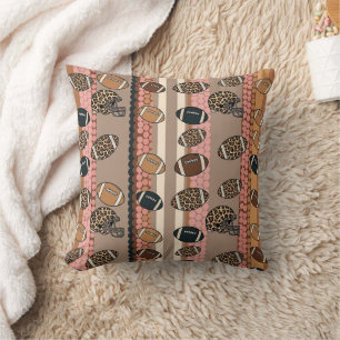 Cojín Decorativo Coquette Fútbol Lazos Patrón Leopardo (3)