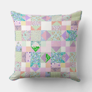 Cojín Decorativo Coquilt de patchwork inspirado en la cosecha de mo