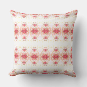 Cojín Decorativo Coral Blanco Rosa Y Verde