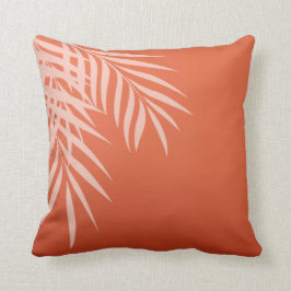 Cojín Decorativo Coral de la silueta el | de la palmera de la playa