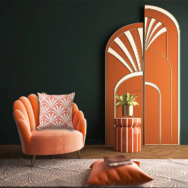Cojín Decorativo Coral Fizz y abanicos blancos