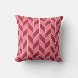 Cojín Decorativo Coral Magenta Herringbone Moderno Chevron
