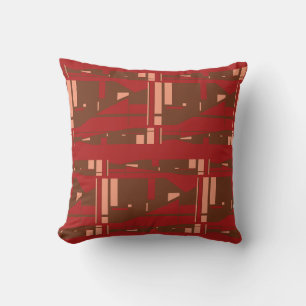 Cojín Decorativo Coral Marrón sobre Mosaicos Grandes Clásicos Rojo 