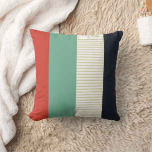 Cojín Decorativo Coral, Menta, Azul Marino y Crema   Simple y Elega