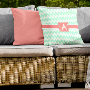Cojín Decorativo Coral Mint en forma de Chevron