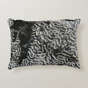 Cojín Decorativo Coral negro y blanco I Foto abstracta de la natura