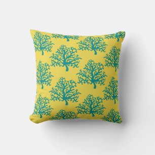 Cojín Decorativo Coral Reef Bright Beach Pillow Verde azulada