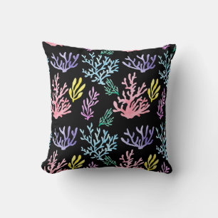 Cojín Decorativo Coral Reef Elegance: Patrón acuarela