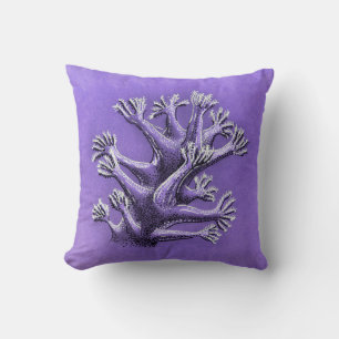 Cojín Decorativo Coral Reef Purple Marine Biology Art