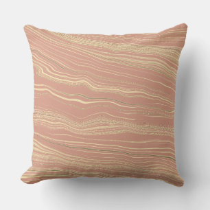 Cojín Decorativo Coral suave contemporáneo, bronceado con patrón de