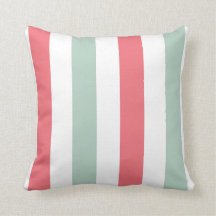 Coral, trullo y blanco rayados