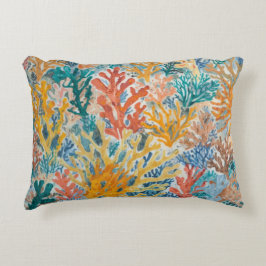 Cojín Decorativo Coral Turquesa Amarillo Naranja Playera