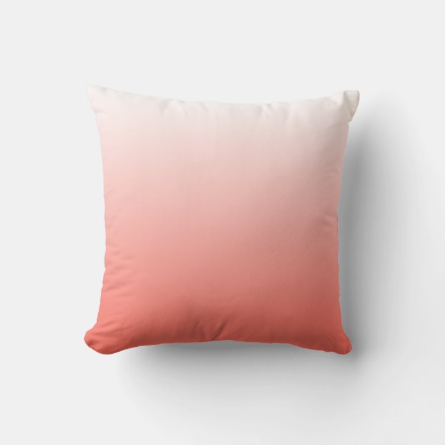 COJÍN DECORATIVO CORAL VIVO OMBRE CON BLANCO (Anverso)
