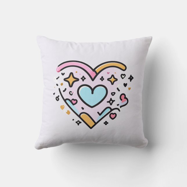 Cojín Decorativo corazón adorable (Reverso)
