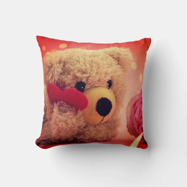 Cojín Decorativo Corazón animal relleno de oso (Anverso)