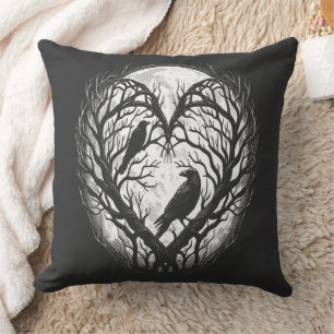 Cojín Decorativo Corazón Árbol Cuervo Cuervo