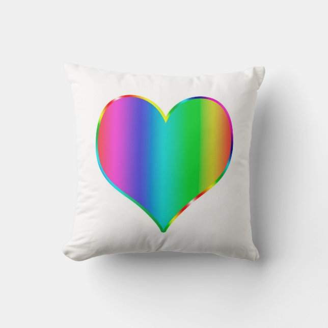 Cojín Decorativo Corazón arcoiris (Anverso)
