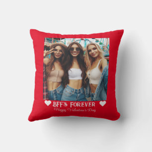 Cojín Decorativo Corazón blanco español El día de San Valentín BFF 