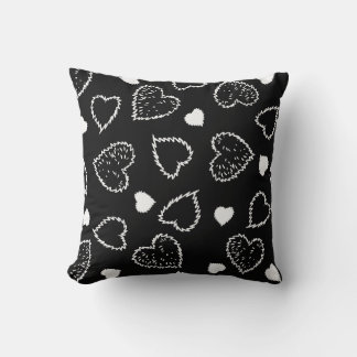 Cojín Decorativo Corazón Blanco Y Negro