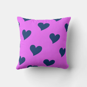 Cojín Decorativo Corazón Chic Romántico Moderno Azul Rosa Lindo