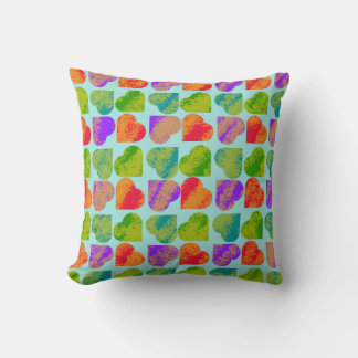 Cojín Decorativo Corazón Colorido Teselado Arte Pop Psicodélico
