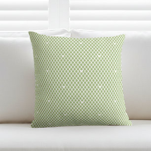 Cojín Decorativo Corazón de Amor Bonito Lattice Malla Verde Moderno