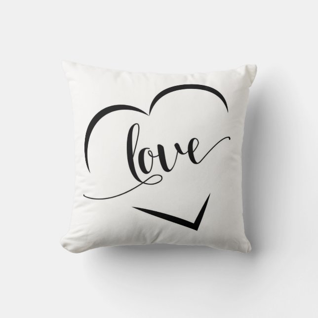 Cojín Decorativo Corazón de amor elegante (Anverso)