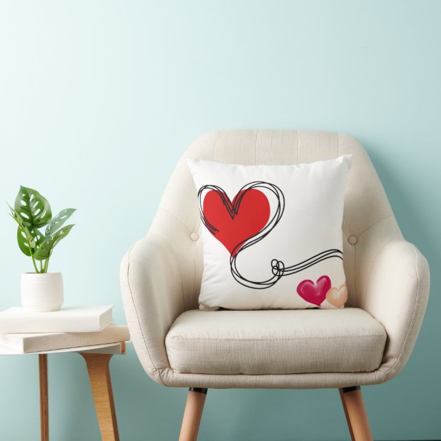 Cojín Decorativo Corazón de amor lindo  (Silla)