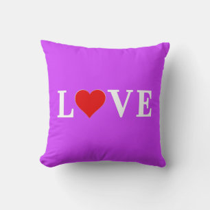 Cojín Decorativo Corazón de amor morado elegante estilo