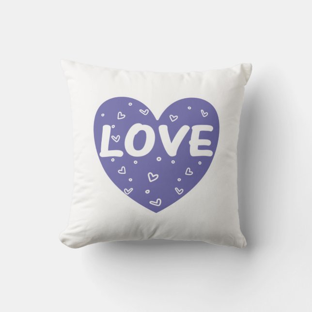 Cojín Decorativo Corazón de amor púrpura (Anverso)