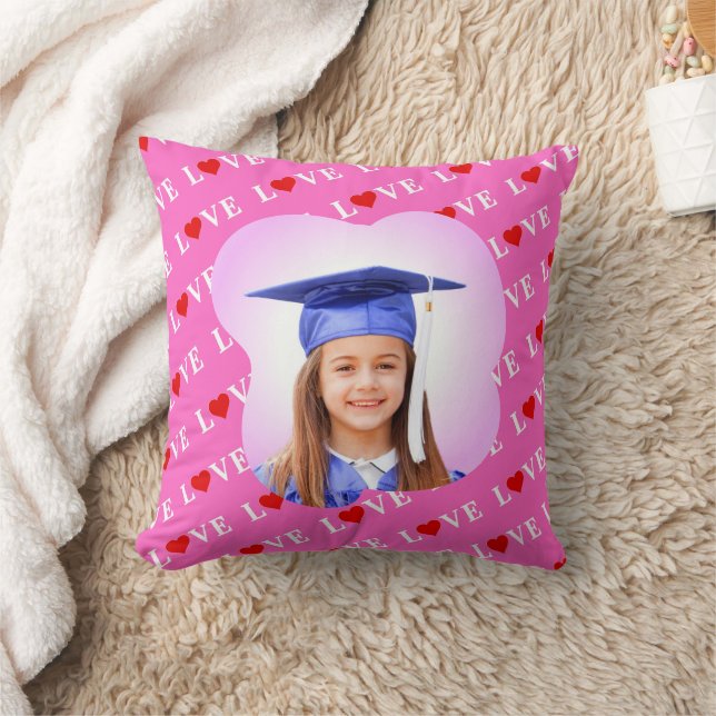 Cojín Decorativo Corazón de amor rosado elegante (Manta)