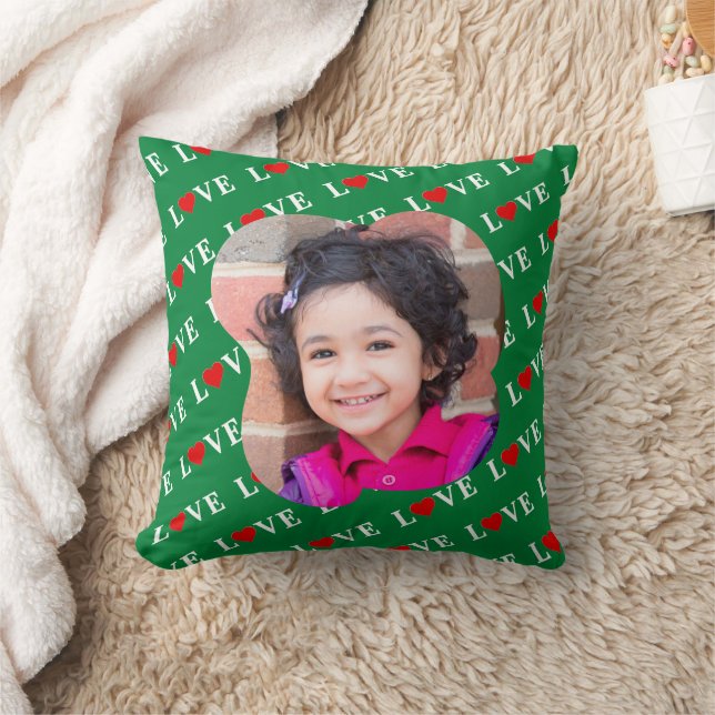 Cojín Decorativo Corazón de AMOR verde (Manta)