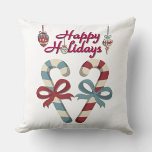 Cojín Decorativo Corazón de Caramelo Felices Fiestas